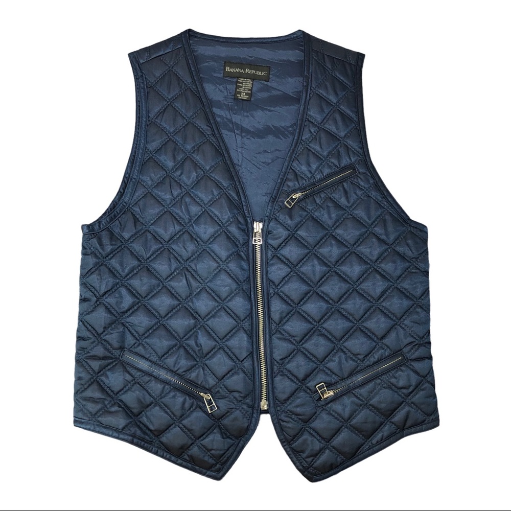 Vintage 1980’s Banana Republic Quilted Sateen Vest